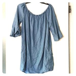 Denim off the shoulder dress